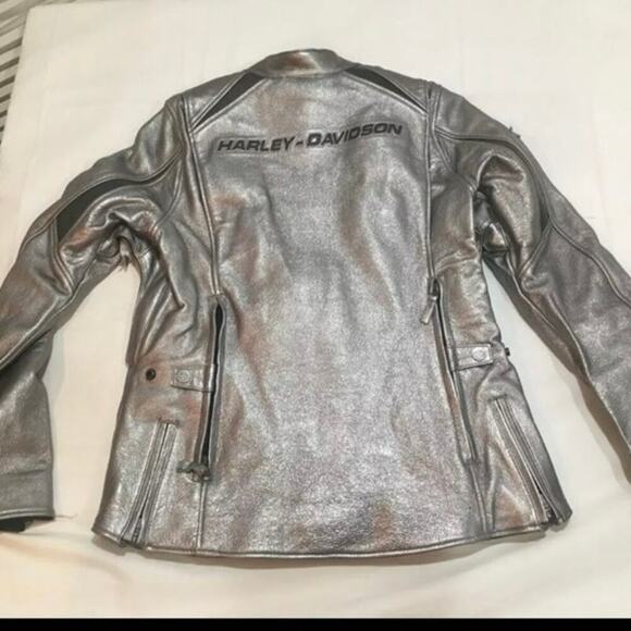 NWT Harley-Davidson Women Paradigm Trip Vent Leather Jacket Silver xl - Picture 3 of 7
